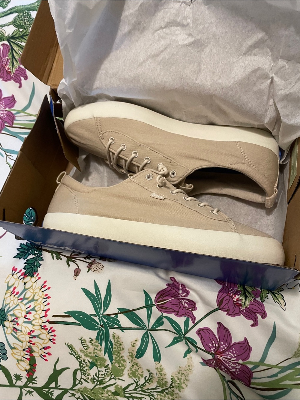 Keds Women's Canvas Sneakers in Beige - Picture 3 of 4
